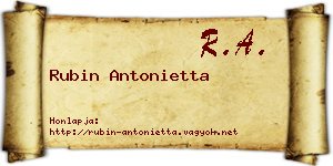 Rubin Antonietta névjegykártya